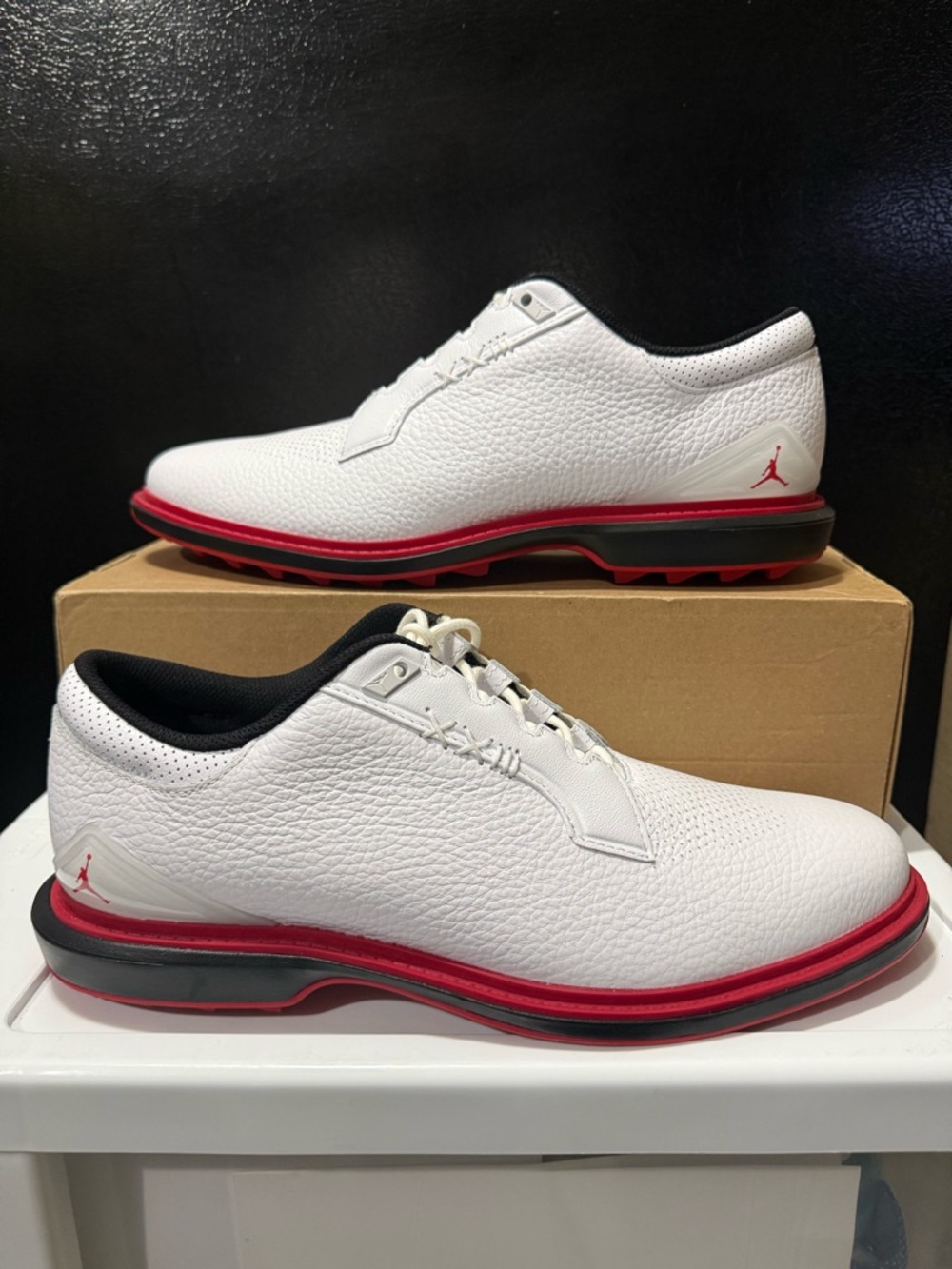Nike Air Jordan ADG 5 Men’s Size 11 Golf Shoes White Varsity Red FQ6642-103 BRED